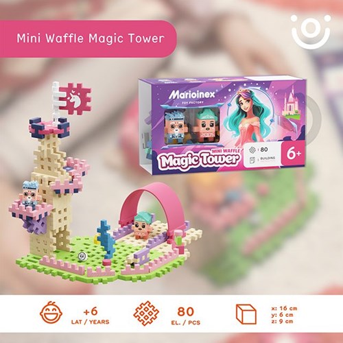 Marioinex Bauspielzeug Mini Waffle Princess Magic Tower - 80 Bausteine