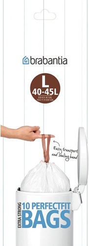Brabantia Müllbeutel PerfectFit L 40-45 Liter 10 Stück weiß-2