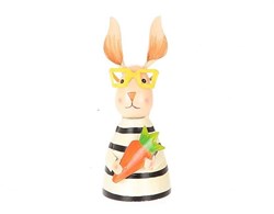 HBX natural living Dekofigur Hase mit Karotte aus Metall 20 cm braun