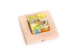 Bajo Holz Blockpuzzle Landschaften - Lernspielzeug 4 Blöcke