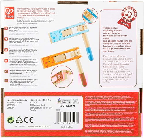 Hape Rassel Spielzeug - Musikinstrument für Kinder - 6 Stück-3