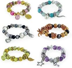 Buki Charm-Armbänder Set mit Perlen - kreatives Schmuck Bastelspielzeug