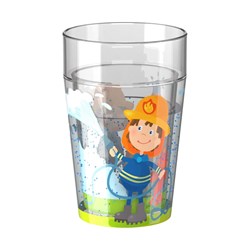 Haba Glitzerbecher Feuerwehr Kinderbecher Melamin bunt