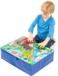 Pop it Up Playbox Dinosaurier – Aufbewahrungsbox und Spielmatte – Aufbewahrungsbox, die unter das Bett passt – Spielzeugkiste für Dinos und anderes Spielzeug – Jungen und Mädchen