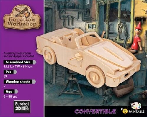 Gepetto's Workshop 52473153 - Holzpuzzle-3D Cabriolet