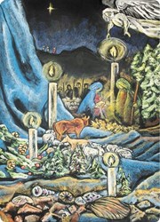 Kapitein Kalk Advent Karten Set mit 5 Kreidetafel-Kunstwerken