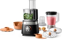 Philips Keukenmachine HR7530/10 Viva 850W zwart/RVS