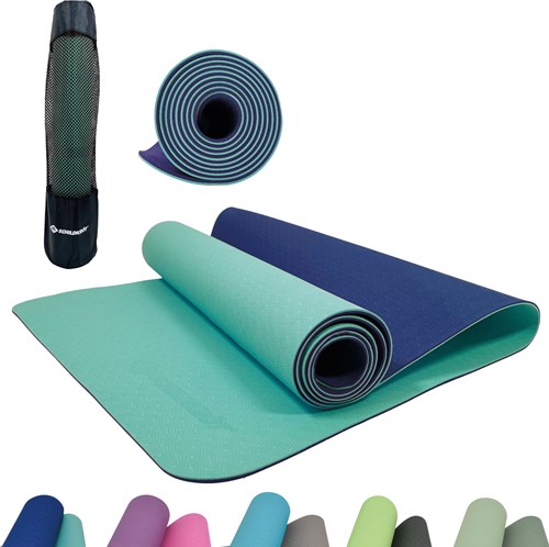 Schildkröt Yogamatte zweifarbig navy mint - rutschfeste Trainingsmatte 4mm