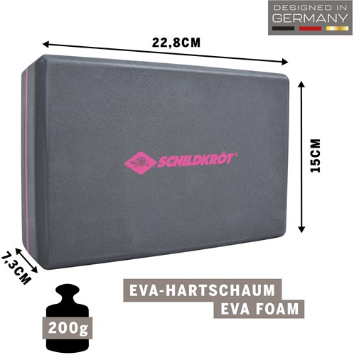 Schildkröt Yoga Block Grau - Fitness Zubehör für Yoga und Pilates-2