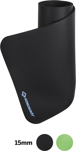 Schildkröt Fitnessmatte schwarz 15mm rutschfest für Gymnastik