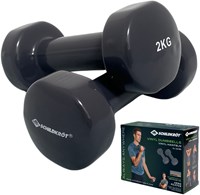 Schildkröt Hanteln Fitness Set 2x2kg - Vinyl Gewichte grau