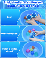 Kakuna 6 wiederverwendbare nachfüllbare Wasserballons selbstschließend mit Magnetverschluss - Wasserspiel / Wasserspielzeug für Kinder - Badespielzeug-2