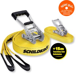 Schildkröt Slackline Set mit Teaching Line für Balance und Spaß