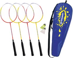 Schildkröt Badminton Set für 4 Spieler mit Schlägern und Federbällen