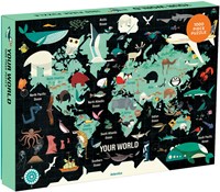 Mudpuppy Weltkarte Puzzle - 1000 Teile Familienpuzzle