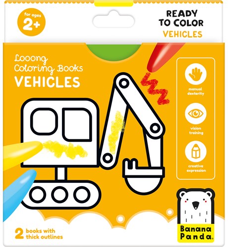 Banana Panda looong Malbuch: Fertig gezeichnete Fahrzeuge 2+