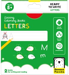 Banana Panda looong Ausmalbuch: Bereit zum Schreiben von Buchstaben 5+