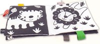 Bora Shop Stoff-Kuschelbuch Wasser - Babybuch schwarz-weiß Etiketten-2