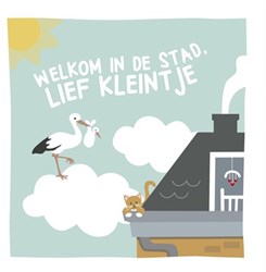 Weißer Löwe Willkommen in der Stadt, süßes Kleines