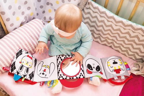 Mom's Care Babybuch Schwarz-Weiß mit Spiegel - Sensorisches Spielzeug-2
