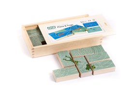 Bajo Holzpuzzle Frösche & Flugzeuge - doppelseitig - 10 Teile