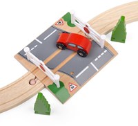 BigJigs Holz Eisenbahn Schienen - Bahnübergang - Holzspielzeug-2