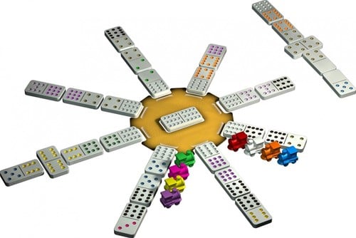 Tactic - Mexican Train Dominospiel in Blechdose - Familienspiel-2