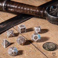 Q-Workshop The Witcher Würfelset – Geralt – Der Weiße Wolf (7 Teile + Münze)-2