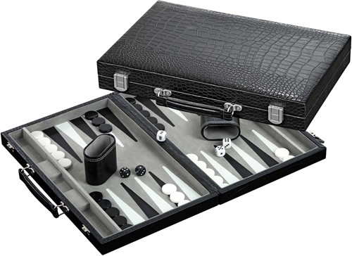 Philos Backgammon Koffer Kunstleder mittel-2