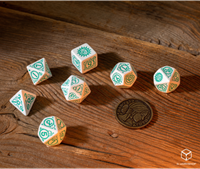 Q-Workshop The Witcher Würfelset – Ciri – Das Gesetz der Überraschung (7 Stück + Münze)-3