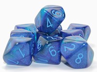 Chessex Gemini blau blau hellblau Luminary Würfelset 10 Stück-2