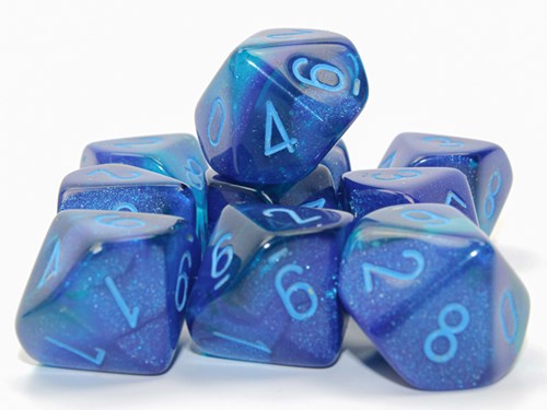 Chessex Gemini blau blau hellblau Luminary Würfelset 10 Stück-2