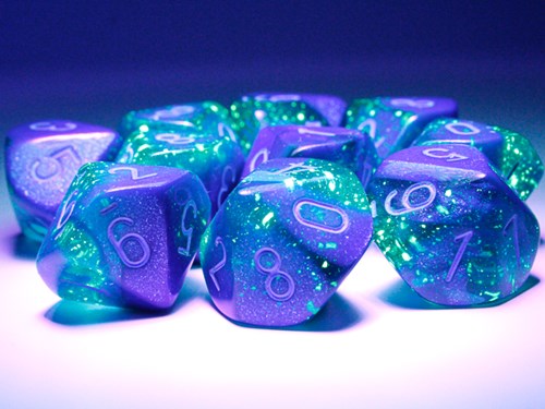 Chessex Gemini blau blau hellblau Luminary Würfelset 10 Stück-3