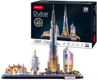 Cubic Fun 3D Puzzel City Line Dubai met Led Verlichting-2