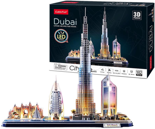 Cubic Fun 3D Puzzel City Line Dubai met Led Verlichting-2