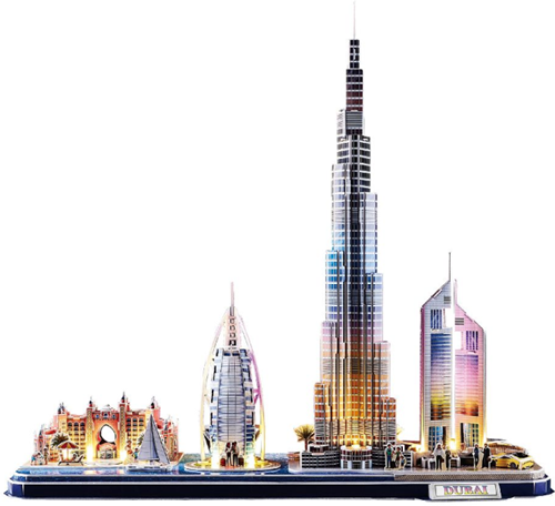 Cubic Fun 3D Puzzel City Line Dubai met Led Verlichting-3