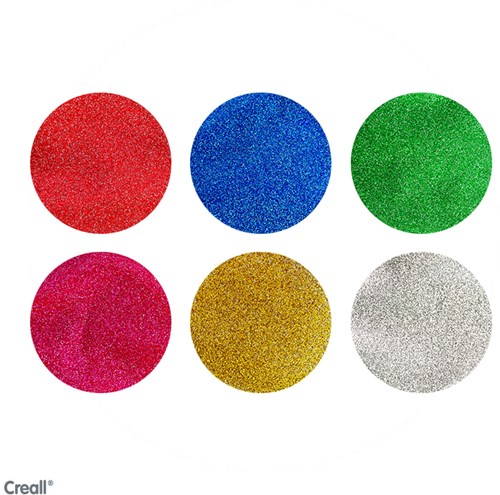 Creall Glitzerfarben Set - 6 Farben Glitzerfarbe 250ml für Kinder-2