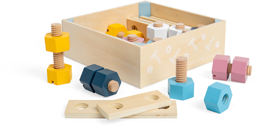 Bigjigs Kiste mit Muttern und Schrauben-3