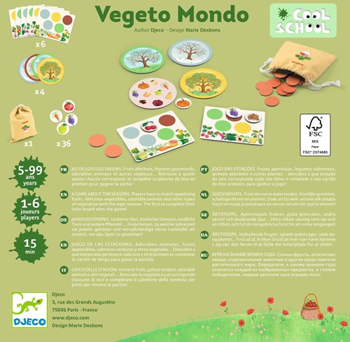 Djeco JEUX - COOL SCHOOL Vegeto Mondo - FSC MIX