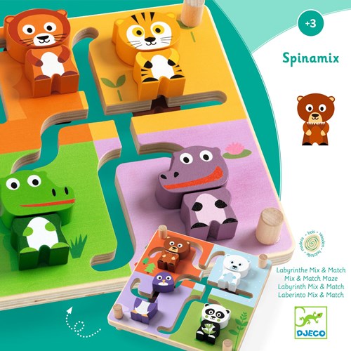 Djeco JEUX  EDUCATIFS BOIS - JEUX EDUCATIFS BOIS Spinamix - FSC 100%