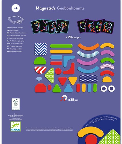 Djeco JEUX  EDUCATIFS BOIS - MAGNETIQUES BOIS Geobonhomme - FSC 100%