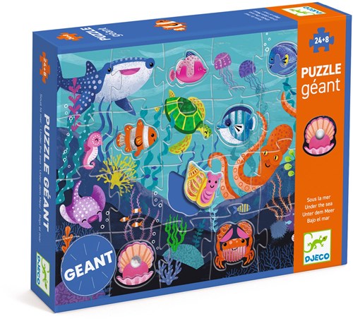 Djeco PUZZLES - PUZZLES GEANTS Sous la mer - 24 + 8 pcs - FSC MIX