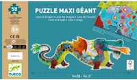 Djeco PUZZLES - PUZZLES GEANTS Léon le dragon - 58 pcs - FSC MIX