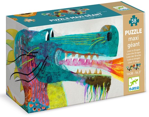 Djeco PUZZLES - PUZZLES GEANTS Léon le dragon - 58 pcs - FSC MIX