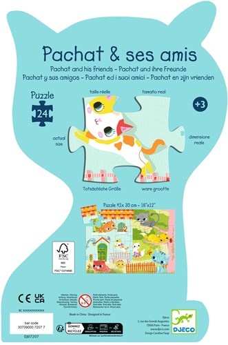 Djeco PUZZLES - PUZZLES SILHOUETTES Pachat & ses amis - 24 pcs - FSC MIX