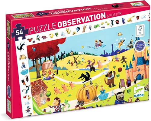 Djeco PUZZLES - PUZZLES OBSERVATION Contes - 54 pcs - FSC MIX