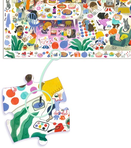 Djeco PUZZLES - PUZZLES OBSERVATION La fête d'anniversaire - 54pcs - FSC MIX