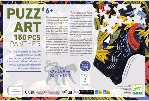 Djeco PUZZLES - PUZZ'ART Black Panther - 150 pcs - FSC MIX