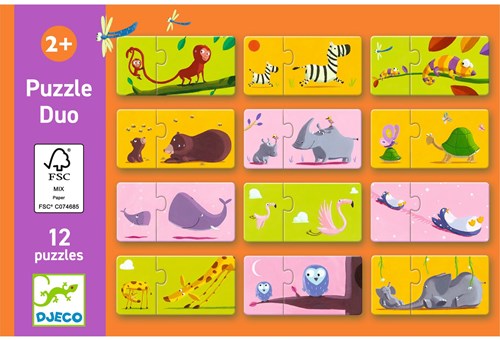 Djeco JEUX  EDUCATIFS - PUZZLES DUO-TRIO Puzzle duo Maman et bébé - FSC MIX