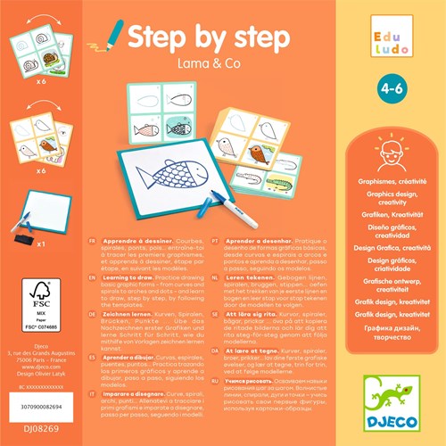 Djeco JEUX  EDUCATIFS - EDULUDO Step by Step Lama & Co - FSC MIX